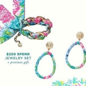 LILLY PULITZER GWP Jewelry Hoop Earrings&Bracelet